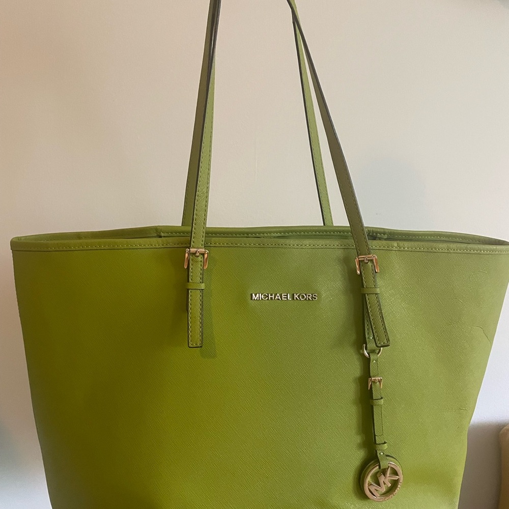Michael Kors Green Saffiano Tote Bag